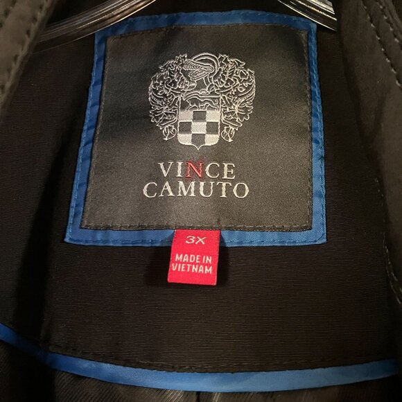 Vince Camuto Womens Removable Hood NO BELT Rain Jacket Size 3X Black SP NWOT - Picture 4 of 12